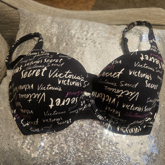 Body by Victoria perfect shape bra Victoria's Secret Bra NWT 32DD Logo Black - Picture 5 of 6